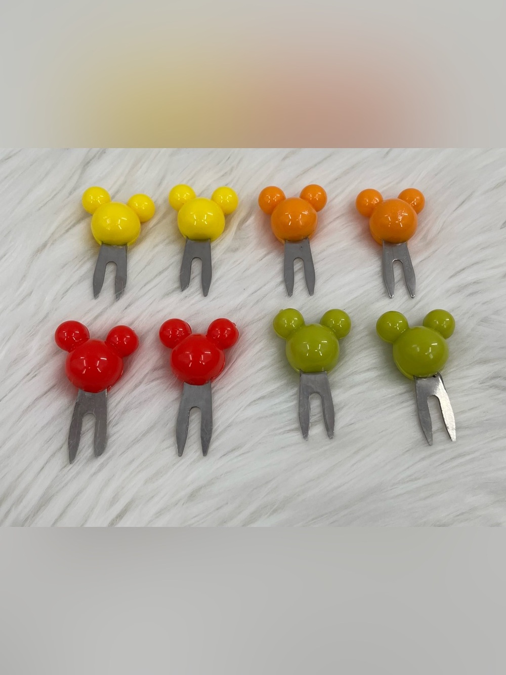 Disney Parks Mickey Mouse Icon Head Corn On The Cob Holders Picnic Forks Party